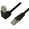 3' CAT5e (350 MHz) STP Shielded Network Cable - Down-Straight Angled Connectors - Black